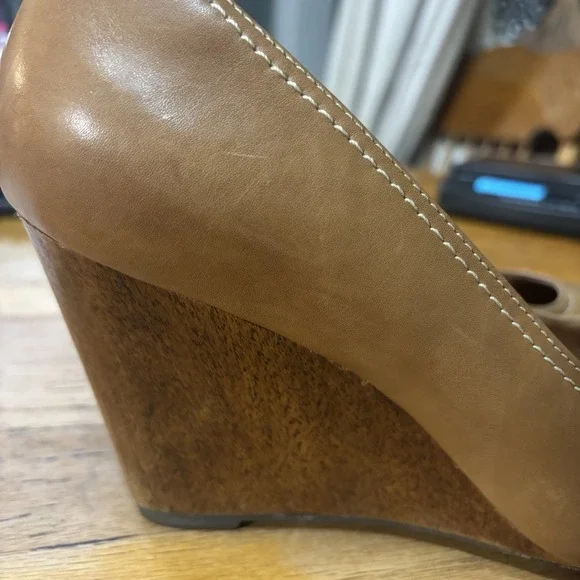 Clark's Women's‎ Indigo Purity Snow Wedge Leather Size 11 M Tan Brown EUC - Picture 6 of 10